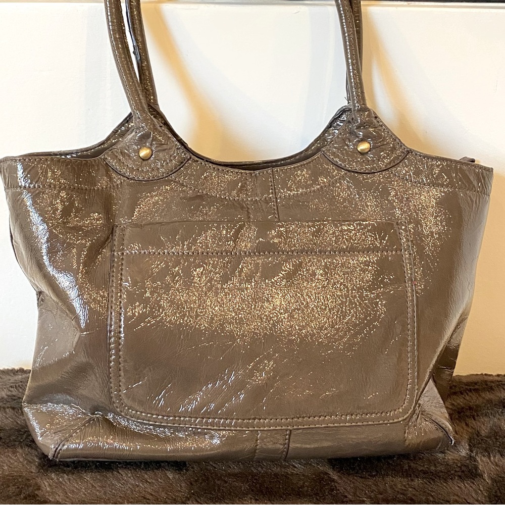 COACH Taupe Patent Leather Bag